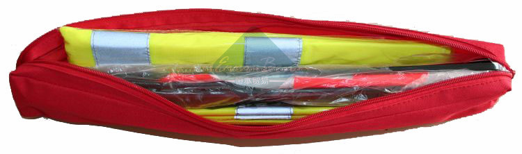 Reflective safety vest and emergency triangles for trucks